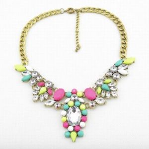 Multi Neon Statement Necklace